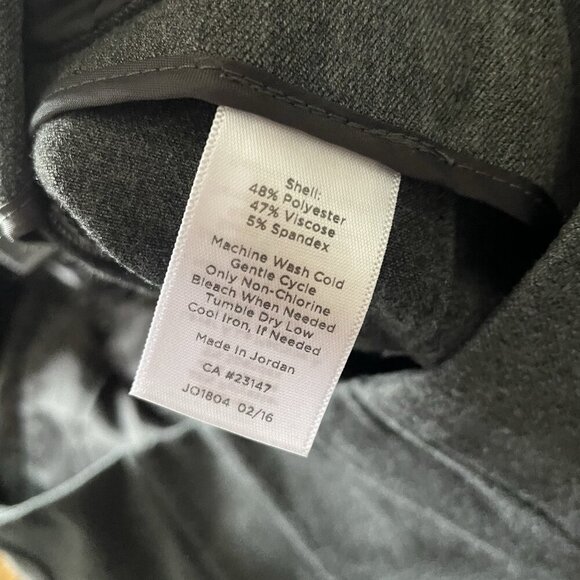 Talbots Women SZ 6 LONG Gray Flat Front Waistbandless Tapered Leg Dress Pants - Picture 8 of 8